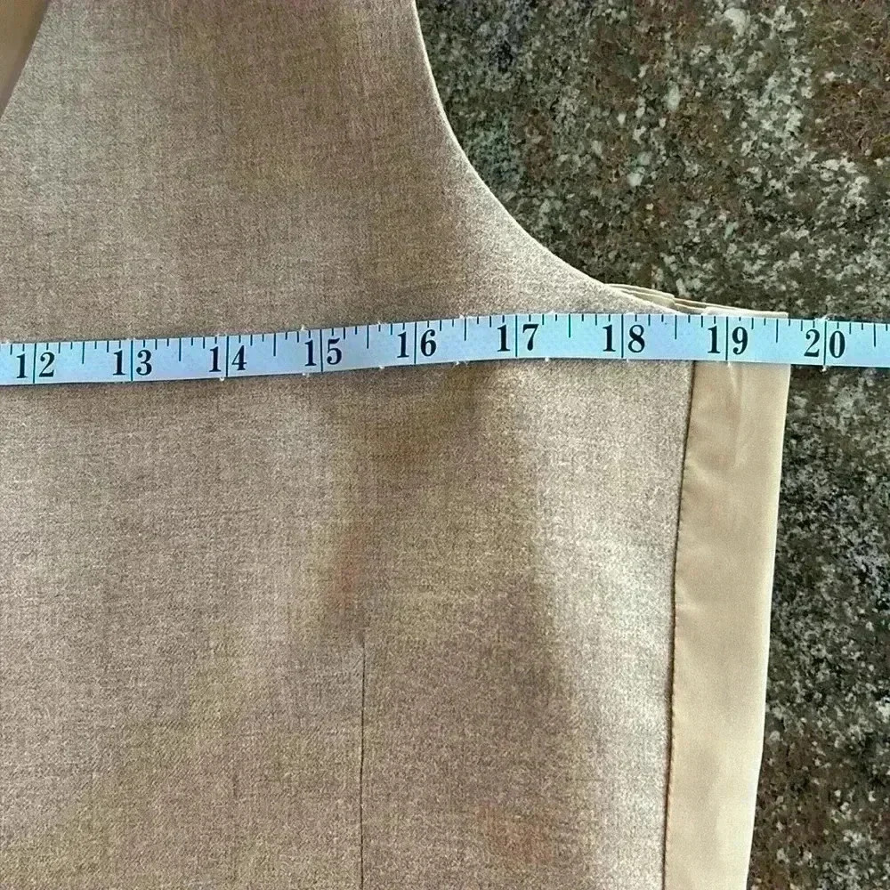 Vintage 80’s 100% Wool 3 Piece Suit Formal Wear Men’s Neutral Color 34x32 42R - Picture 15 of 16